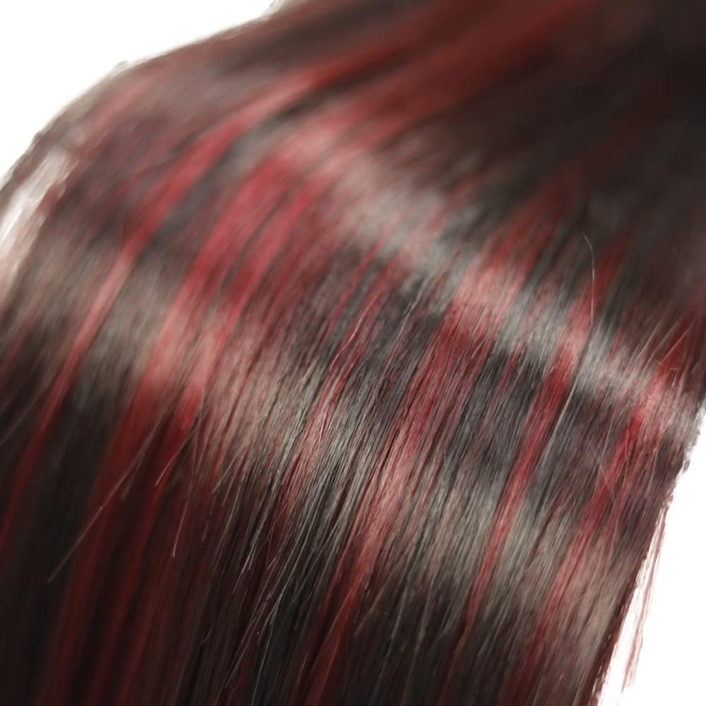 Lagalaga Bundles Human Hair 12 14 16 Inch Straight Burgundy P1B/99J Human Hair Bundles Unprocessed Brazilian Virgin Hair Quick W