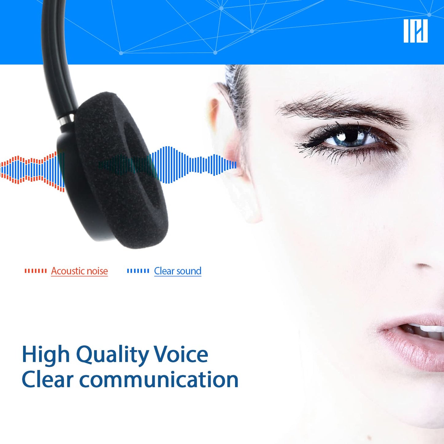 Ipd Iph-165 Phone Headset With Noise Cancelling Microphone For Office And Call Center -Compatible With Cisco Landline Phones -78