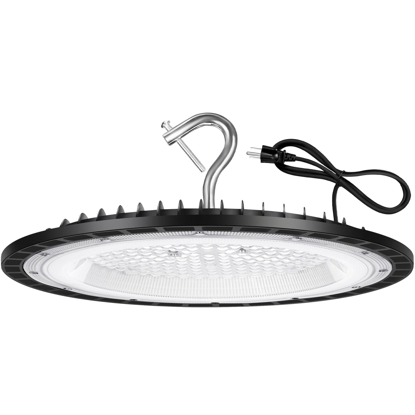 Yanycn 150W Ufo Led High Bay Light Fixture 5000K Daylight Commercial Shop Bay Lighting 120Vac [650W Mh/Hps Equiv.] 21000Lm Us Plug Area Lighting For Garage/Warehouse/Barn/Gym/Factory/Workshop
