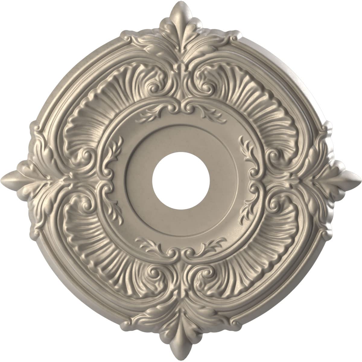 Ekena Millwork Cmp19Atcsv Attica Thermoformed Pvc Ceiling Medallion (Fits Canopies Up To 6 3/4), 19Od X 3 1/2Id X 1P, Metallic S