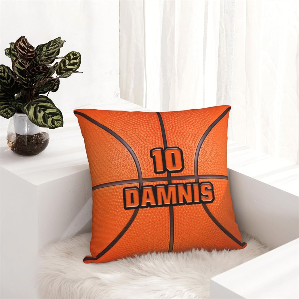 Personalized Basketball Pillowcase Custom Name Funny Sport Theme Throw Pillow Cover Home Sofa Bedding Decor for Basketball Lovers Sport Enthusiast Custom Funny Ball Theme Throw Pillowcase for Family