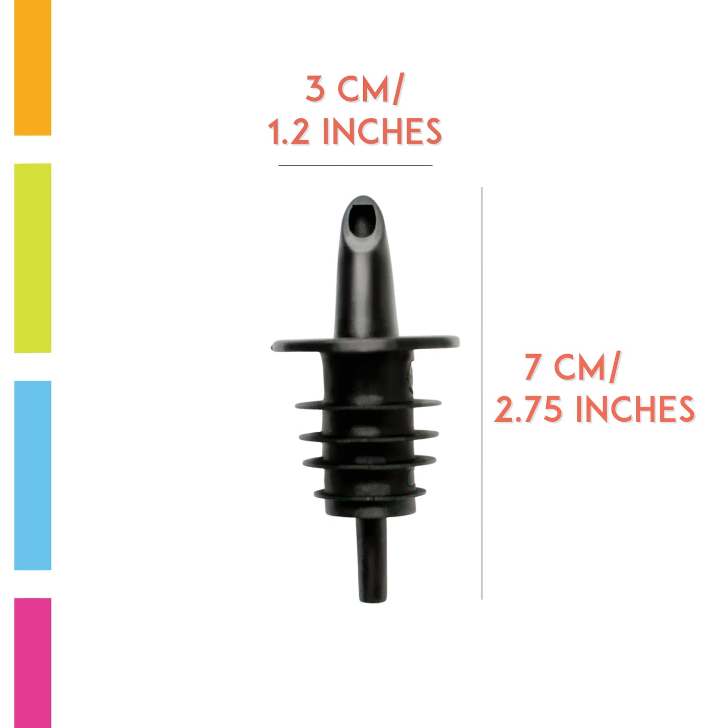 Hawaiian Shaved Ice Syrup Precise Control Bottle Pourers - Professional Pour Spouts for Snow Cone & Drink Flavors (3-Pack)