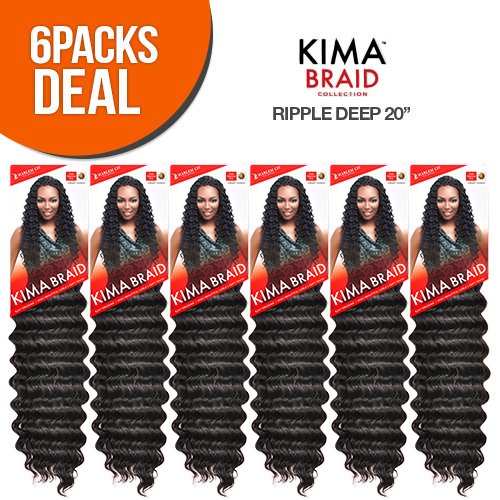 Harlem125 Synthetic Hair Braids Kima Braid Ripple Deep 20 (6-Pack, 1)