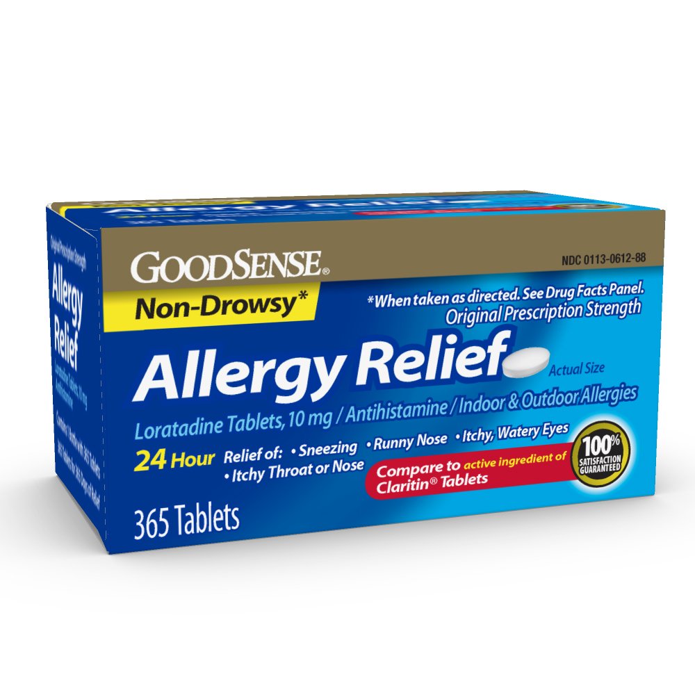 GoodSense Omeprazole Tablets 20mg 14 Count Pack of 3 & Loratadine Tablets 10mg 365 Count Allergy Relief Antihistamine