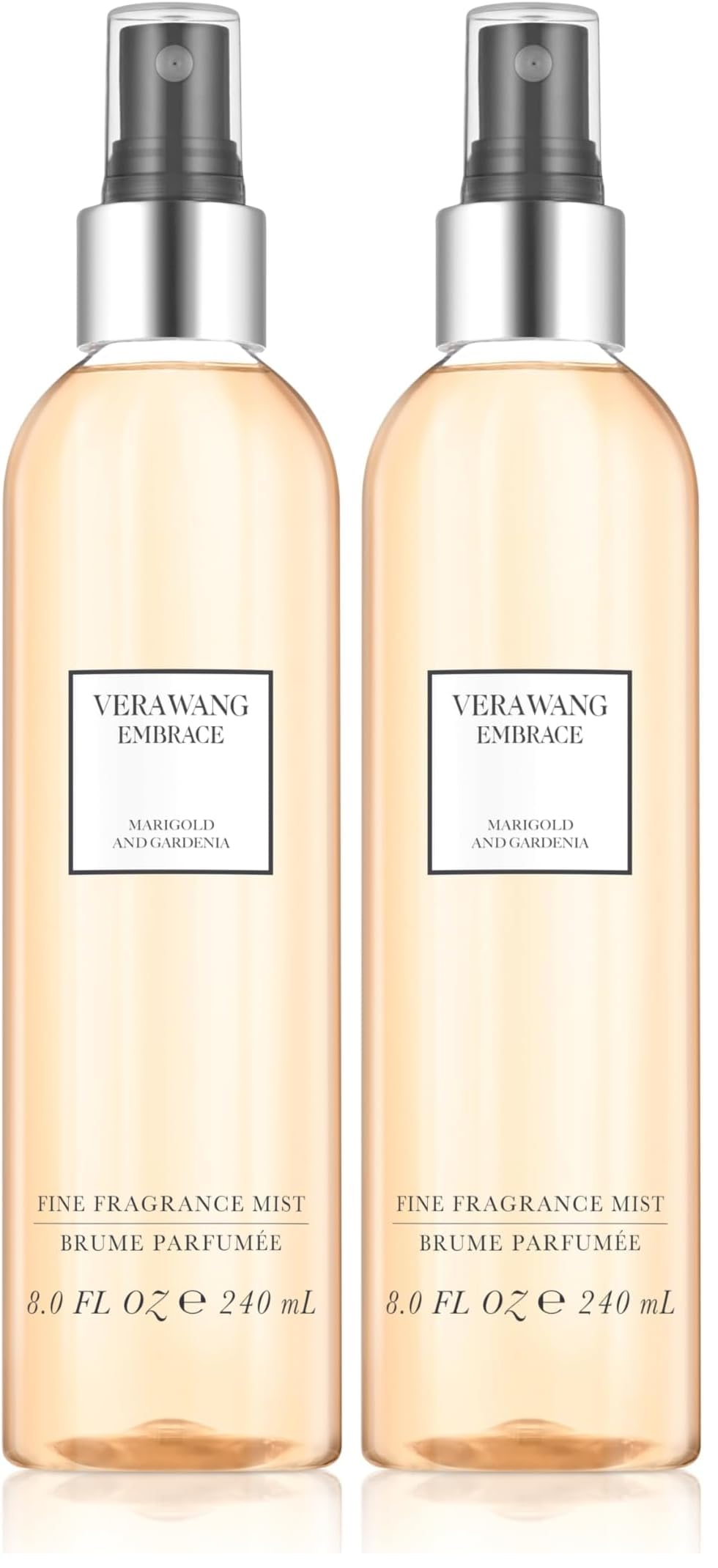Vera Wang Embrace Body Mist for Women Marigold and Gardenia Scent, 8 Ounce Body Mist Spray Dreamy Floral and Warm Fragrance (Pack of 2)