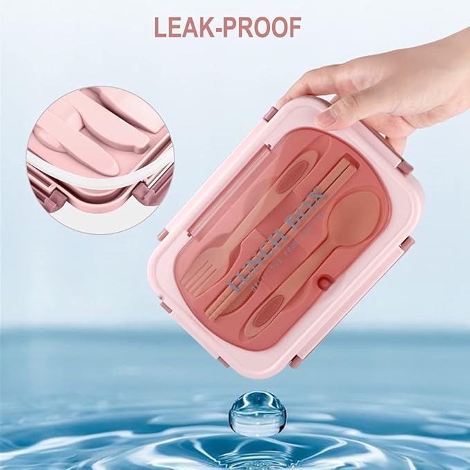 Bento Box for Adult, 1200 ML Lunch Containers for Adults, LeakProof Lunch Box with Utensils, BPA Free, 3 Compartment Bento Box Microwave Safe