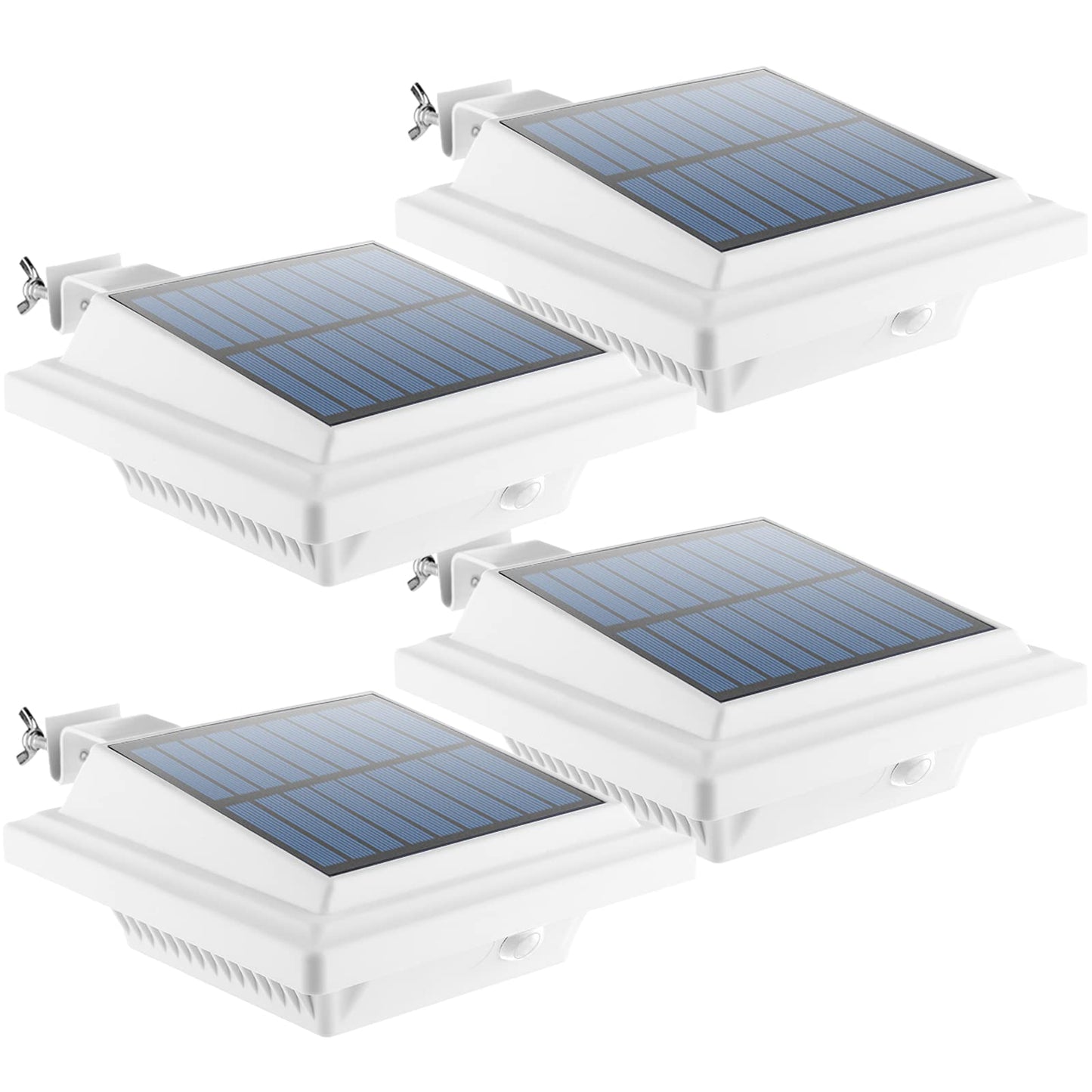 Uniquefire Solar Gutter Lights - 40 Leds Waterproof Fence & Deck Light - White/Warm White - 4 Pack - Durable Abs Material