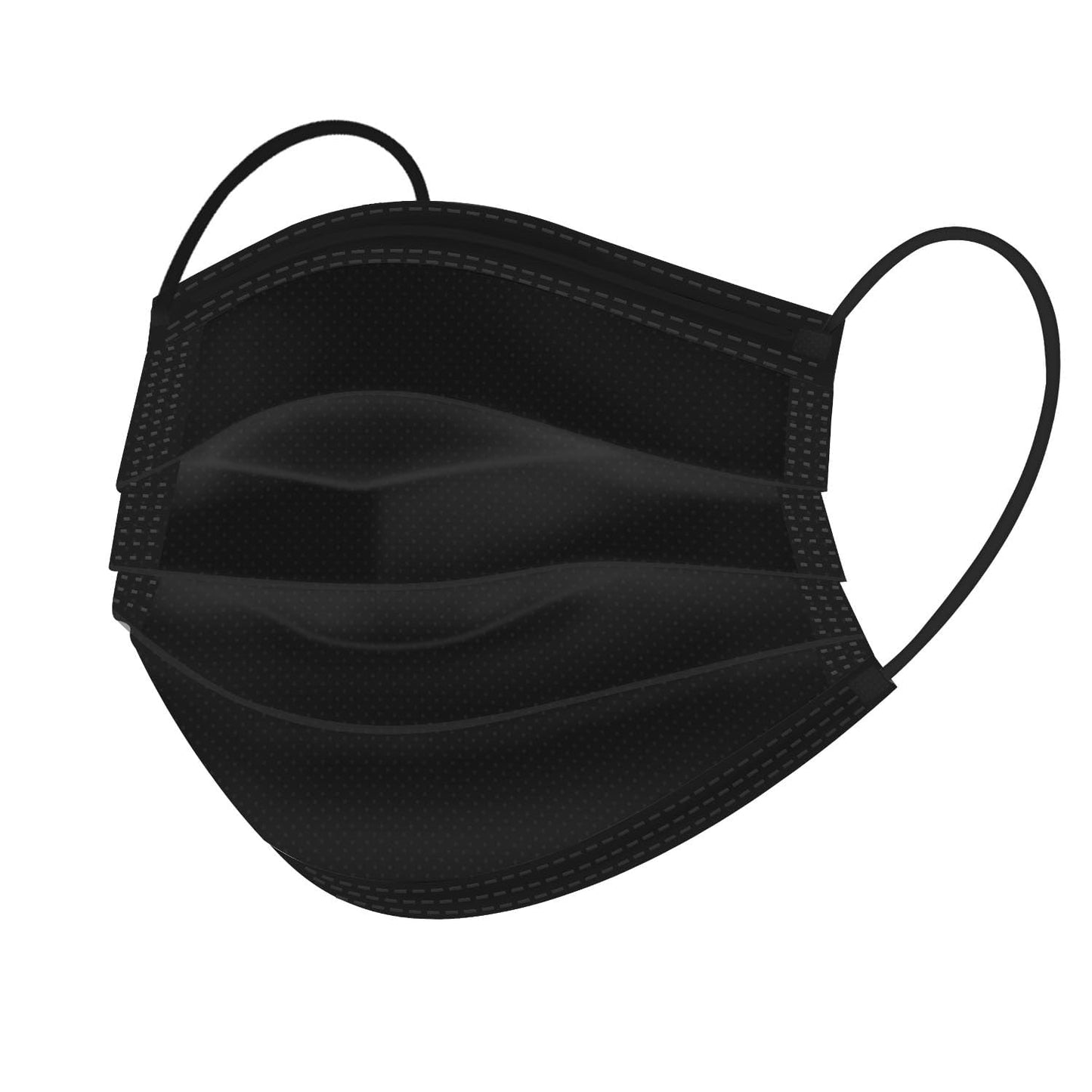 Hotodeal Disposable Face Masks, Lightweight Breathable Facial Masks for Adult, Men, Women, Indoor, Outdoor Use 50 Pcs (Black)