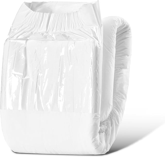 Littleforbig Adjustable Tapes Adult Diaper 2 Pieces - ABDry Ultra Absorbent Diapers White (Large 36"-48")