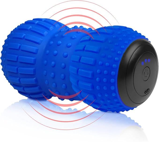 ZeenKind Vibrating Peanut Massage Ball for Plantar Fasciitis, Muscle Pain Relief with 4 Speed, Deep Tissue Therapy for Myo...