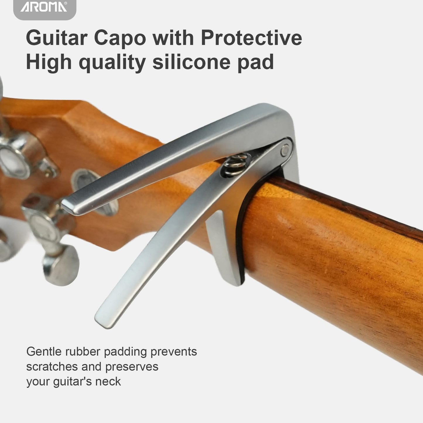 Aroma Ukulele Capo For 4 String Ukulele And Mandolin Mini Size Professional Capo Single Handed Quick Release Zinc Alloy