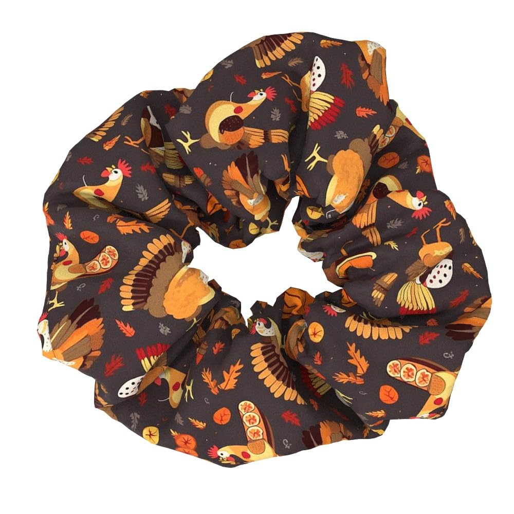 Thanksgiving Pumpkin Hair Scrunchy Fall Turkey Ponytail Holder Thanksgiving Hair Scrunchies JHT22 (A3)