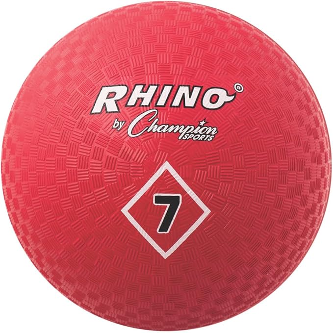 Champion Sports Playground Ball – High-Bounce 2-Ply Construction, Durable Red Ball for Throwing, Catching & Kicking - Mult...