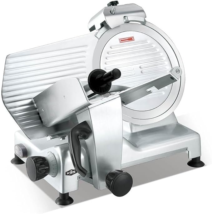 KWS Commercial 420W Electric Meat Slicer 12" Frozen Meat Deli Slicer Restaurant and Home Use [ETL, NSF Certified] (Safety Locks with Stainless Steel Blade, 12-Inch Blade)