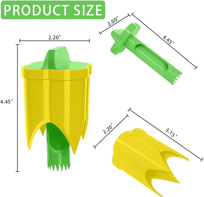 Pepper Corer, 2 in 1 Red Bell Pepper Seed Corer Remover Tool, Fruit & Vegetable Corers Quick Cave Tools for Jalapeno Cutter Deseeder, Green Yellow, 2 PCS