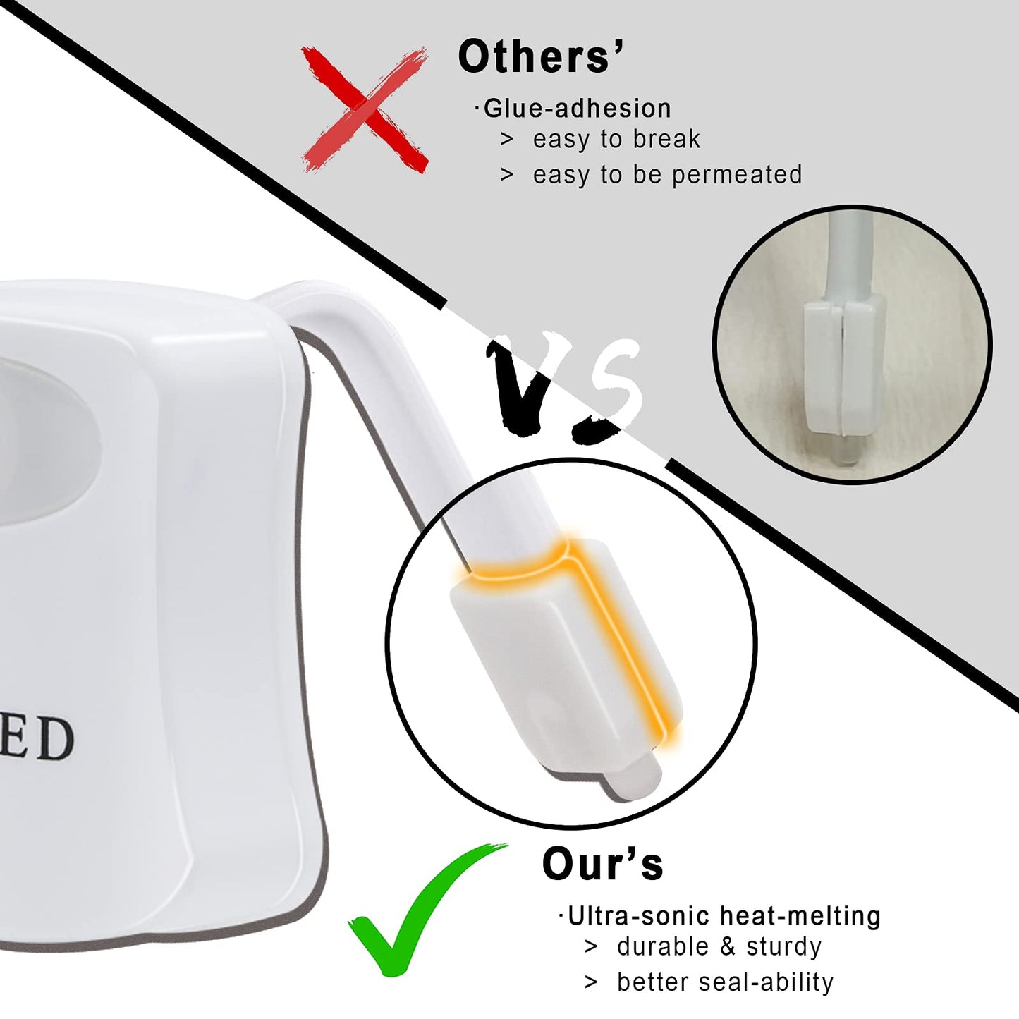 Lavaed Motion Sensor Toilet Night Light - 8-Color Changes, Plastic, 1 Pack, Model Tnl-Main