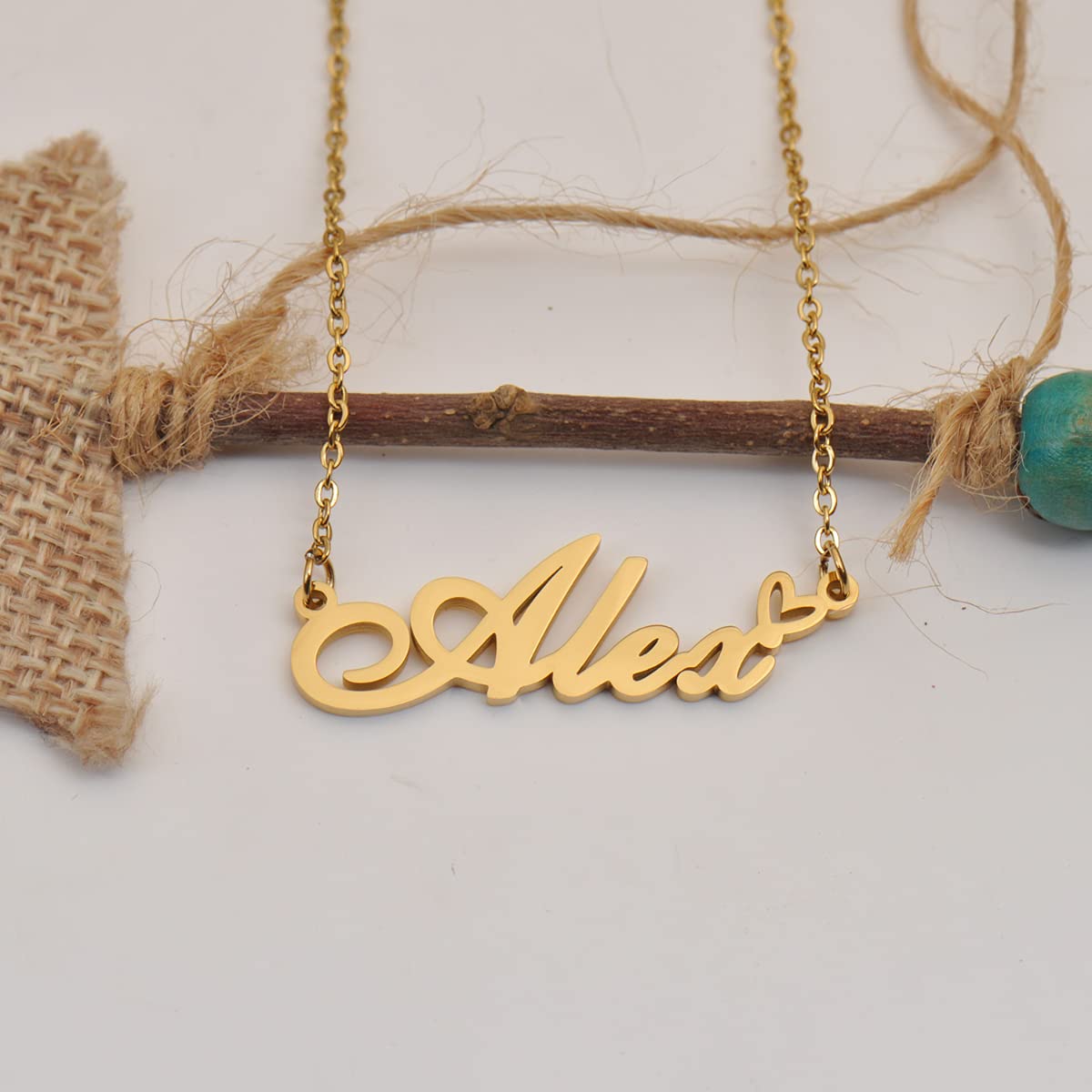 HUAN XUN Custom Gold Plated Sasha Necklace Personalized Name Necklace for Women Choker Jewelry Gift