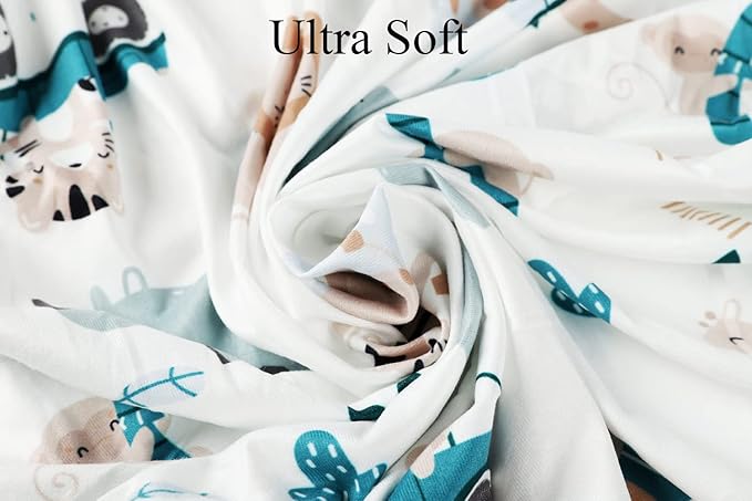 Changing Pad Cover Set 3 Pack Jersey Knit Ultra Soft for Baby Boys Girls Elephant Tiger/Fox/Grey