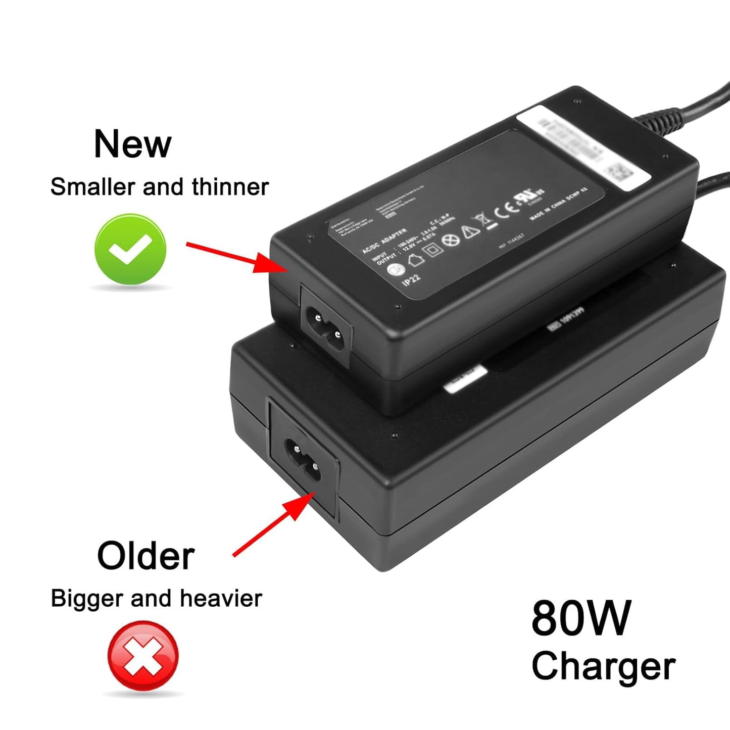 JUYOON 12V 6.67A AC Adapter 80W Compatible with DreamStation 2 Auto CPAP Advanced Ref 1144267 Compatible with DreamStation CPAP Auto BiPAP Power Cord MEA080A12C 1118499 1005894 ADE022