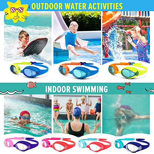 OutdoorMaster Kids Swim Goggles 2 Pack - Quick Adjustable Strap Swimming Goggles for Kids