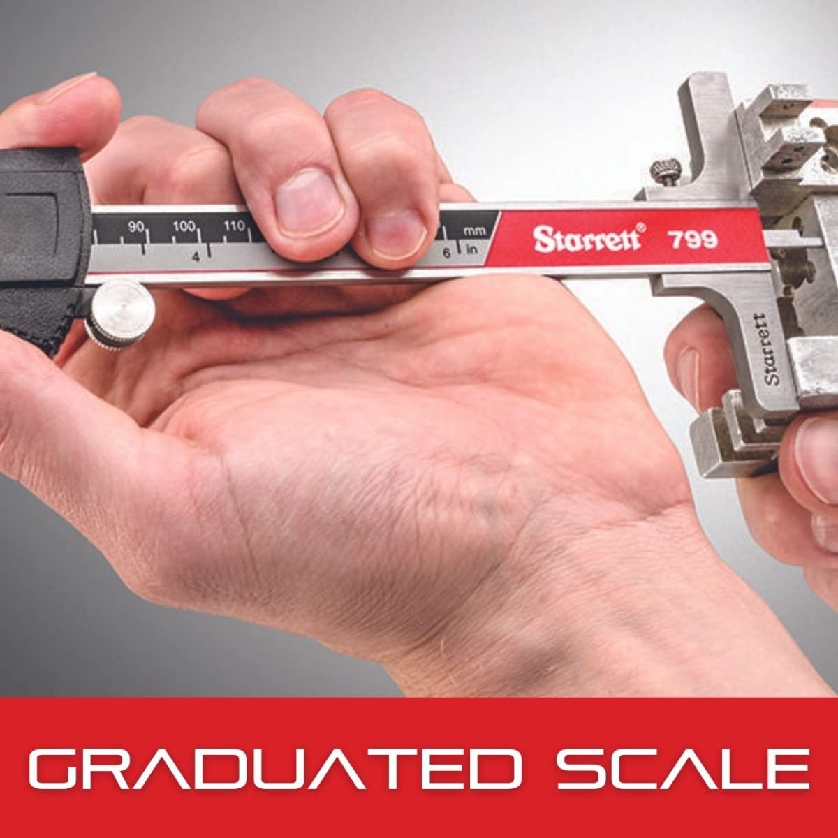 Starrett Stainless Steel Electronic Slide Caliper - 0-6" Range, .0005" Resolution, LCD Display, Fine Adjustment Thumb Wheel, in/mm Conversion - EC799A-6/150