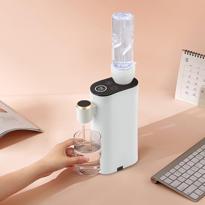 Mini Instant Hot Water Dispenser, Baby Bottle Warmer Formula Dispenser, Mineral/Bottled Water Dispenser, 5 Temperatures Choices, 1500W Portable Water Warmer for Office, Travel, Hotel (Single Machine)