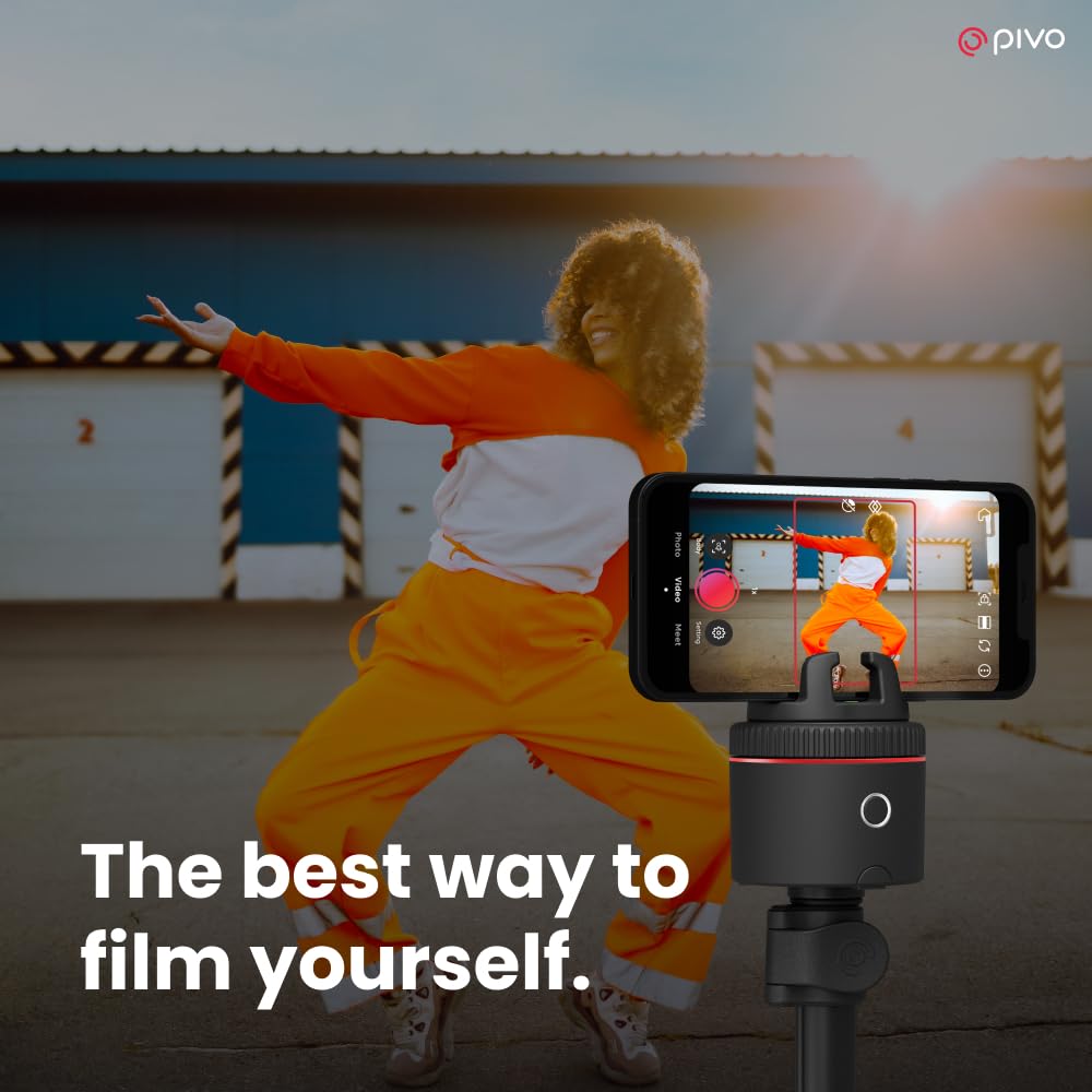 Pivo Influencer Auto Tracking Phone Holder, Content Creator Essentials, Face & Body Tracker, 360 Rotation For Video Recording, V