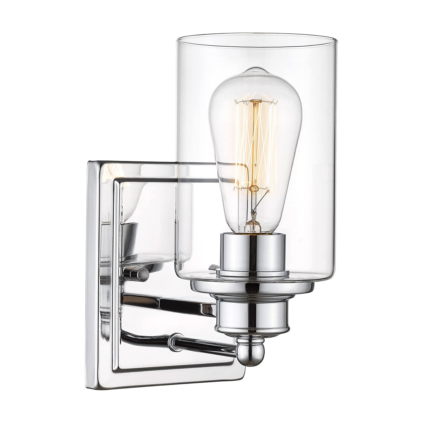 Bathroom Vanity Light Chrome  Hwh Modern Wall Lighting Over Mirror  1-Light Wall Sconce With Clear Glass Shade For Bathroom  Powder Room  Dressing Table  5Hlt63B Ch
