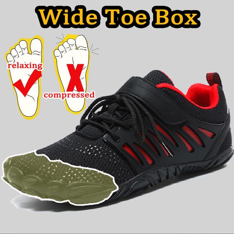 MIFAWA Barefoot Shoes Men Wide Toe Box Zero Drop Water Shoes Men for Gym Workout Minimalist Weightlifting Cross-Trainer Ru...