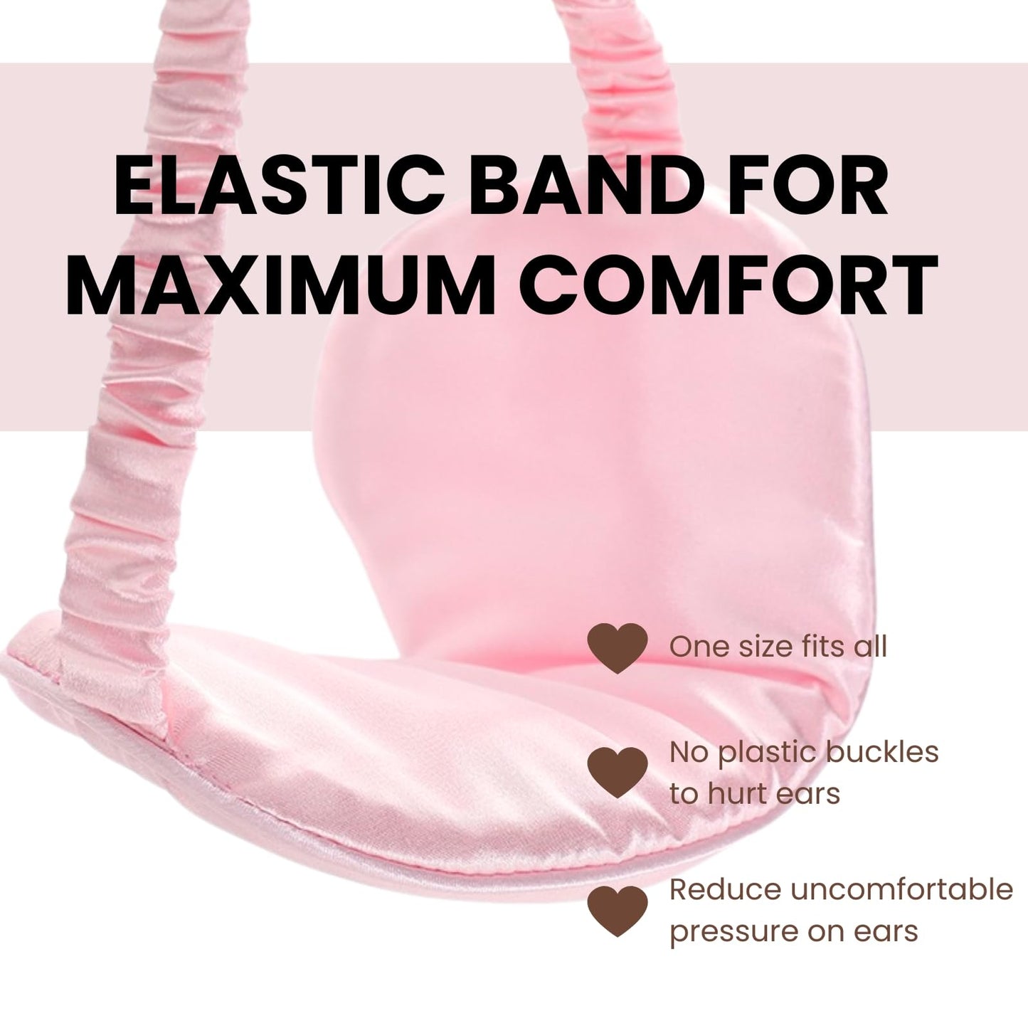 LCBD Silk Satin Sleeping Eye Mask, Pink Sleep Eye Mask Night Blindfold for Women and Men, Soft Breathable Blackout Eyeshade Eye Cover for Travel, Wedding Bridesmaid Gift