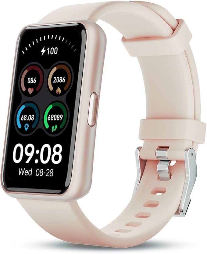 Smart Watch for Women, Slim Fitness Tracker with Heart Rate, Blood Oxygen, Sleep & Step Monitor, IP68 Waterproof Smartwatc...