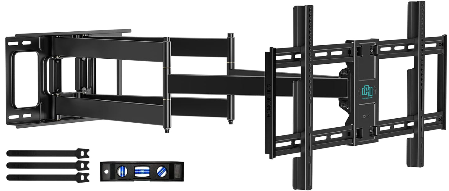 HCMOUNTING Heavy Duty TV Wall Mount for 42-90" TVs, 4X Load Tested Holds 179lbs, 40.9" Smooth Gliding Extension Arms, Full Motion Swivel & Tilt, VESA 800x400, Fits 16-18" Studs