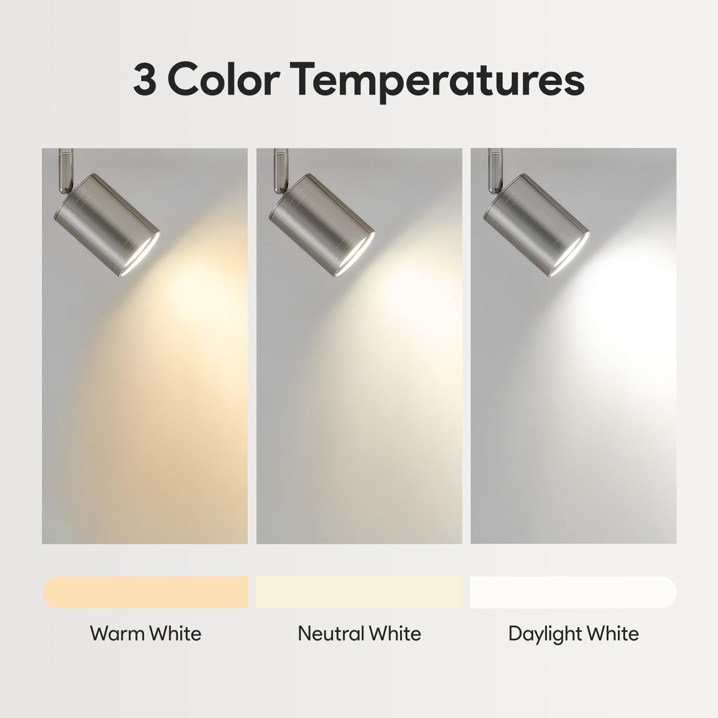 Vonluce 8 Light Track Light Fixture  Led Track Lighting Kit With Rotatable Heads  3-Color Gu10 Bulbs Included  Modern Ceiling Spotlight For Kitchen Office Closet Studio Bedroom  Nickel