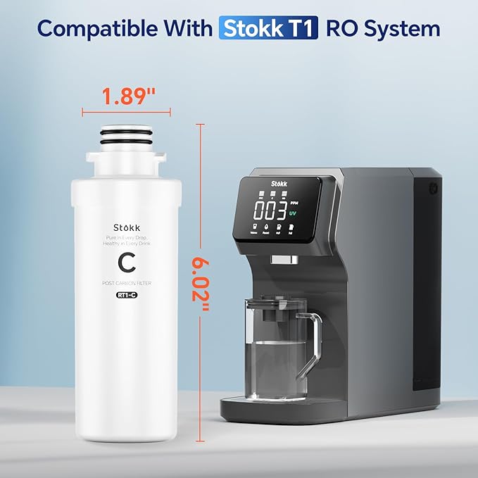 Stokk RT1-C Filter, Replacement for T1 Countertop Reverse Osmosis Water Filter, 6-12 Month Lifetime