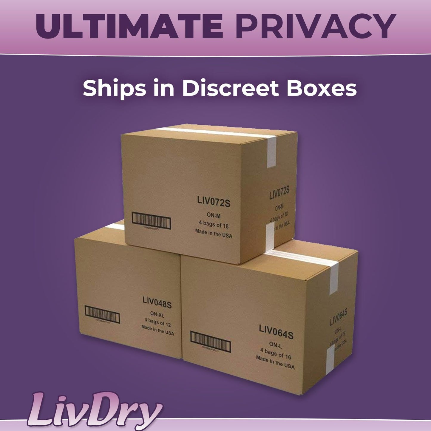 Livdry L Adult Diapers Women Overnight, Ultimate Max Absorbency, All Day or Night Protection, Large (60 Count)