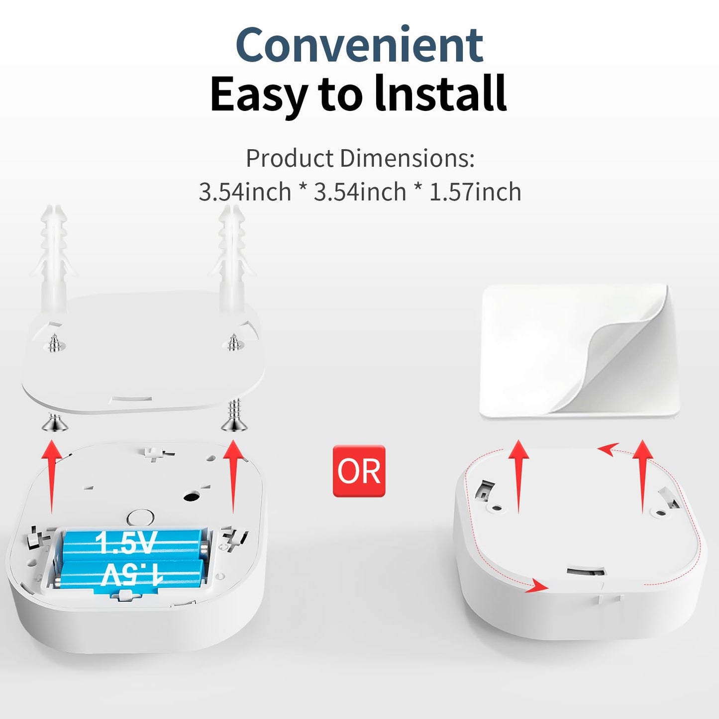 WARROXIDE WiFi Smoke Detectors for Home,Photoelectric Wireless Fire Alarms Replaceable Battery Powered,Portable Smoke Alarm with Test/Mute Button,Attic Smoke Detector,2 PCS(Battery Not Included)