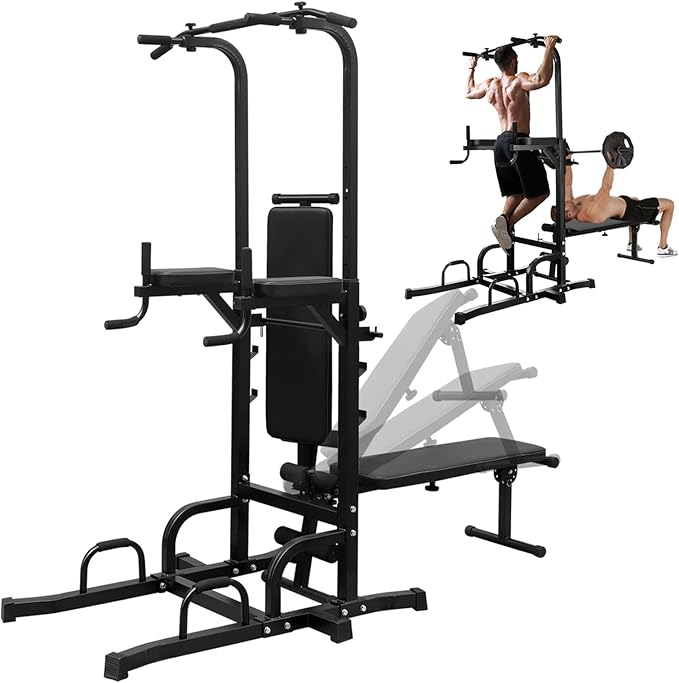Tappio Power Tower Pull Up Bar for Home Gym, Multi Functional Pull Up Bar Stand Dip Bar Station with Weight Bench, Adjusta...