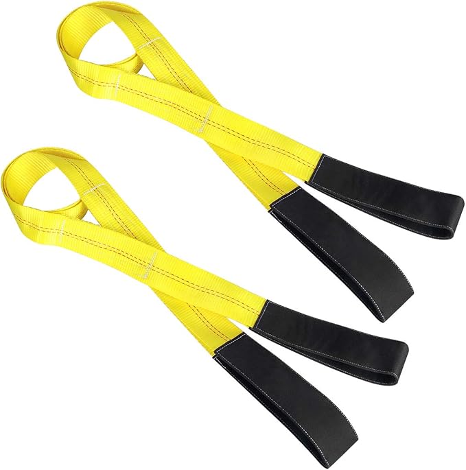 Lift Sling Straps, JCHL 6.5'X2 Heavy Duty Flat Eye Lift Sling 13,000 lbs Capacity Lifting Straps Nylon Tree Saver Recovery...