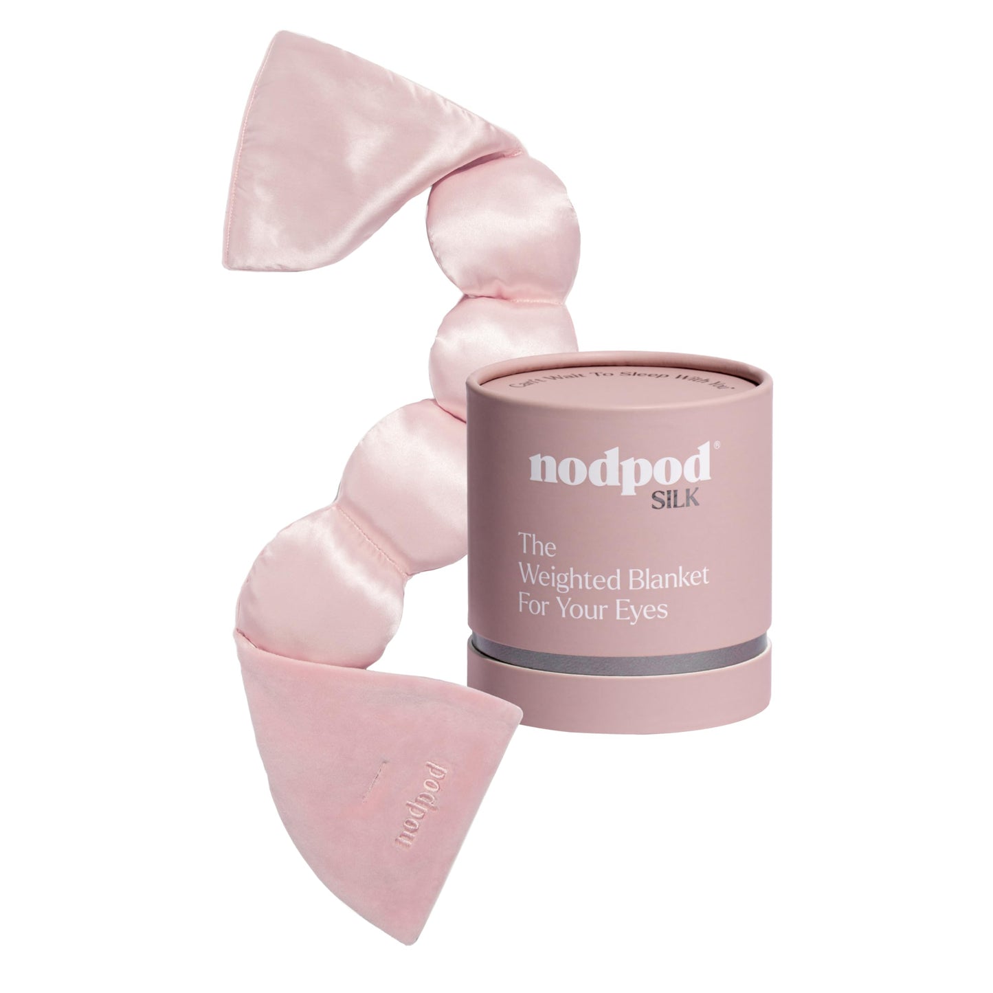 Nodpod Mineralized Silk Gentle Pressure Sleep Mask - Strap-Free, Light-Blocking Design for Sleep, Travel & Relaxation - Weighted Eye Pillow, Machine Washable (Petal)