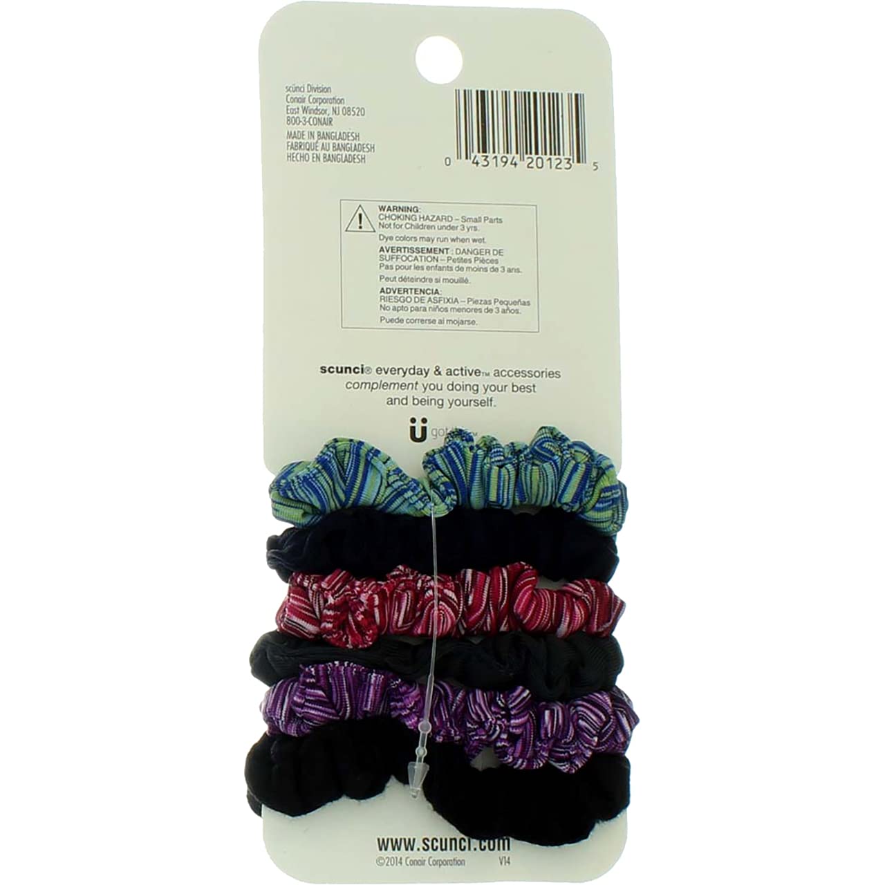 Scunci Everyday and Active Super Stretch Ponytailers 6-Count (Pack of 3)