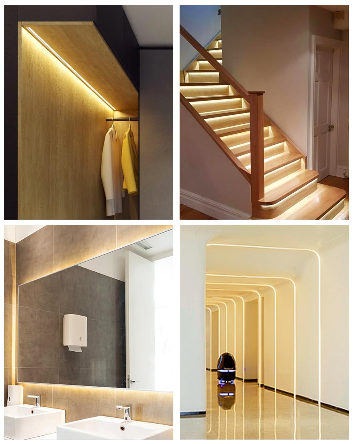 ALITOVE 32.8ft COB LED Lights for Bedroom with Remote Warm White 3000K Dimmable LED Strip Lights CRI90+ High Density 3200LEDs Flexible 24V LED Tape Light for Cabinet Home Indoor Lighting Decoration