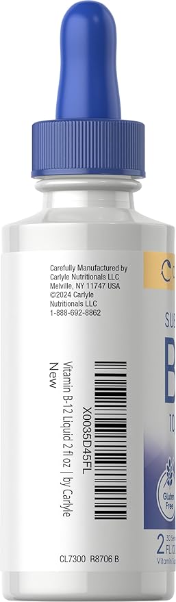 Carlyle Vitamin B12 Sublingual | 10,000mcg | 2 fl oz | Vegetarian, Non-GMO, Gluten Free Liquid Drops