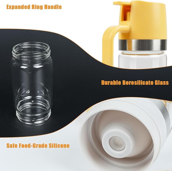 Honey Dispenser No Drip with Base 2025 Upgrade, 12 OZ Glass Honey Jar pot with Handle, Syrup Dispenser for Coffee or Tea, Mess Free Honey Dispenser for Honey and Syrup, Honey Container