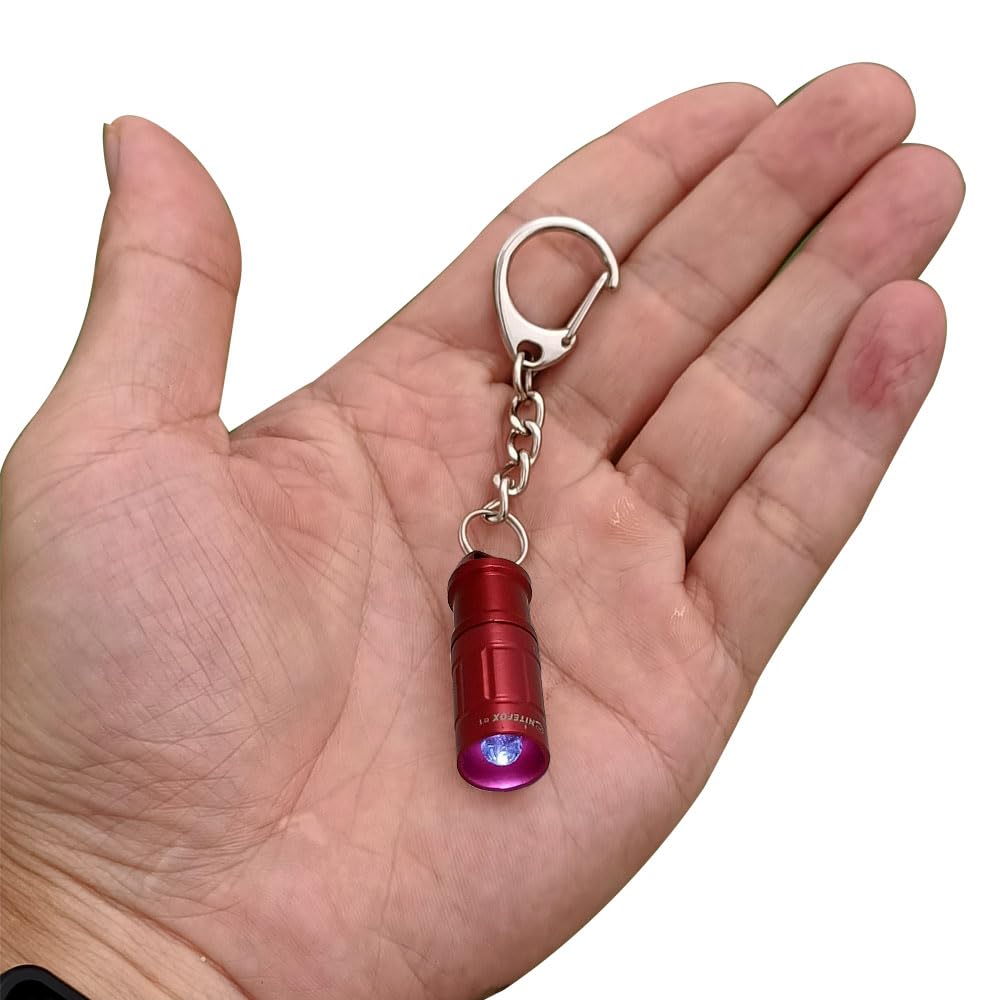 Nitefox Super Mini Keychain Flashlight, Aluminum Edc Torch, Red, Model E1