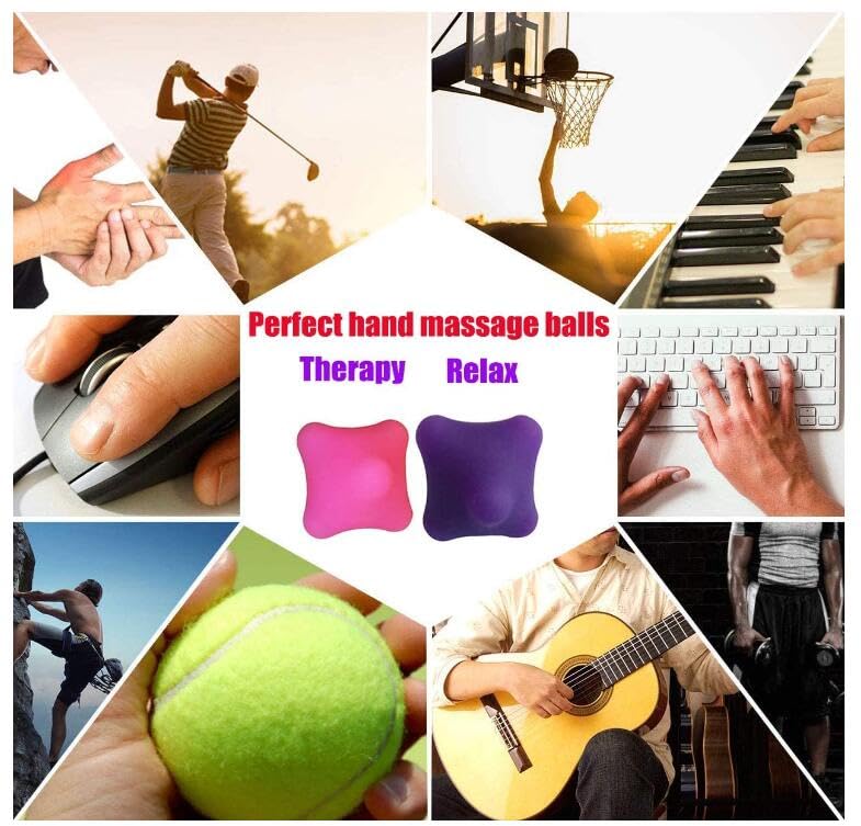 LOLBUY Hand Massage Exercise Therapy Balls-Deep Tissue Trigger Point Self Massage Rehab Reflexology Ball Arthritis Pain Re...