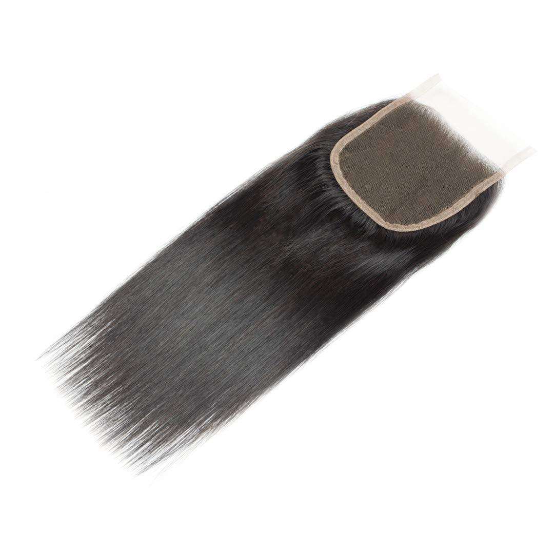 Selina Straight 4x4 HD Lace Closure Human Hair Brazilian Virgin Hair Free Part Natural Black Color 14 Inch
