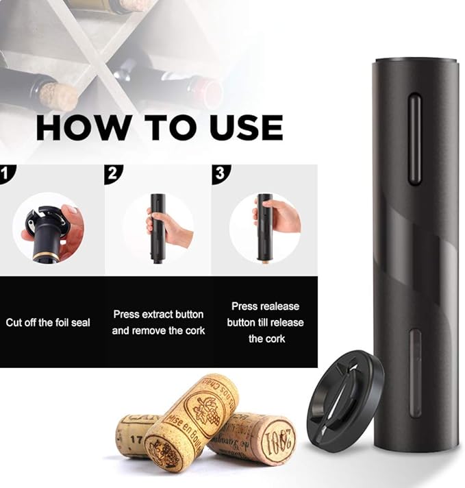 COKUNST Electric Wine Opener SetUSB Rechargeable Bottle Opener and Wine Decanter&Wine Aerator and PourerWine StopperFoil Cutter 4-in-1 Gift Set for Wine Lovers Home Kitchen Party Wedding Bar SGS-KD-7