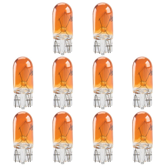 10 Pcs T20 12V 5W Car Flat Foot Mini Lights  Car Brake Light Turn Light Bulbs  Quartz Glass Instrument Lights  Halogen Width Indicator Lights  Auto Lighting Replacement Accessories (T10-Red)