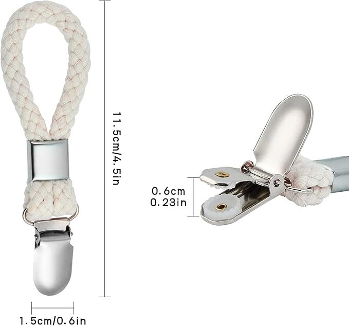 8PCS Hanging Tea Towels Clip, Metal towel hanger with Loop Cotton, Hand Towel Hook for Home Kitchen Bathroom Hanging Towels