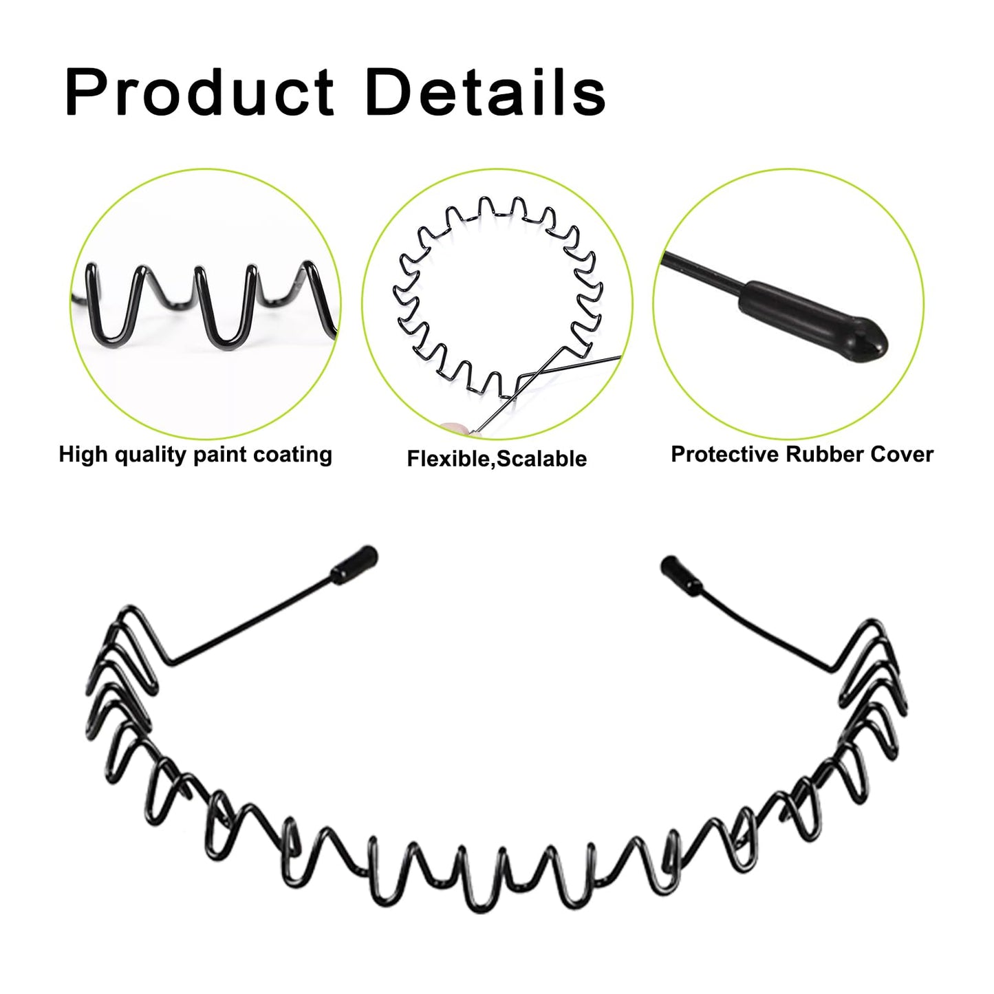 JERLITU Metal Headband for Men, Womens Fashion Headband, Neutral Wave Headband, Outdoor Sports Hair Bands Simple Elastic Non-Sli